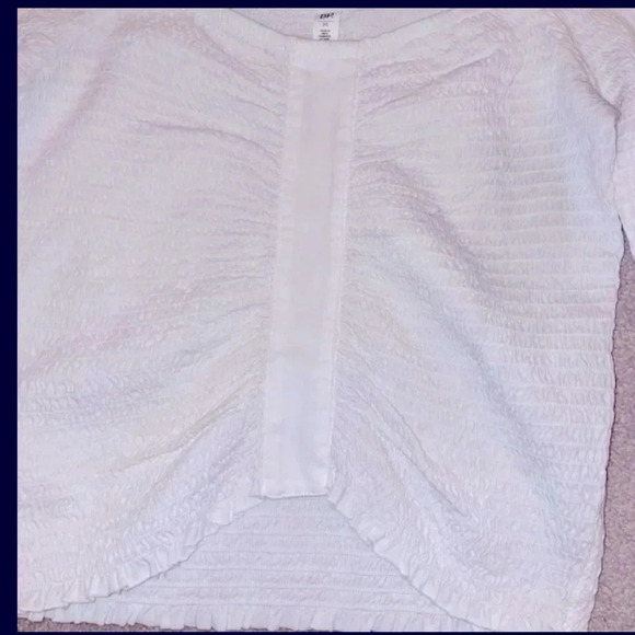 BP Women's White Ruched Long Sleeve crop top Size M - Picture 6 of 6